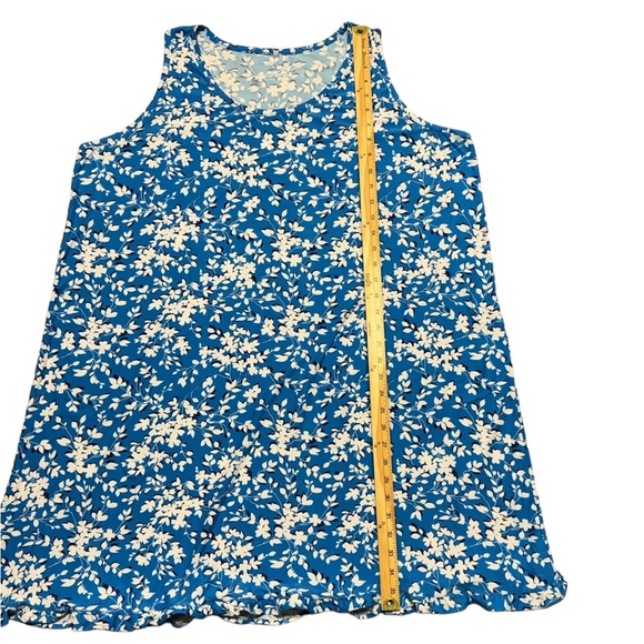 Draper James Sleeveless Floral‎ Dress Blue White Womens Size XXL/XXXL Ruffle Hem - Picture 7 of 8